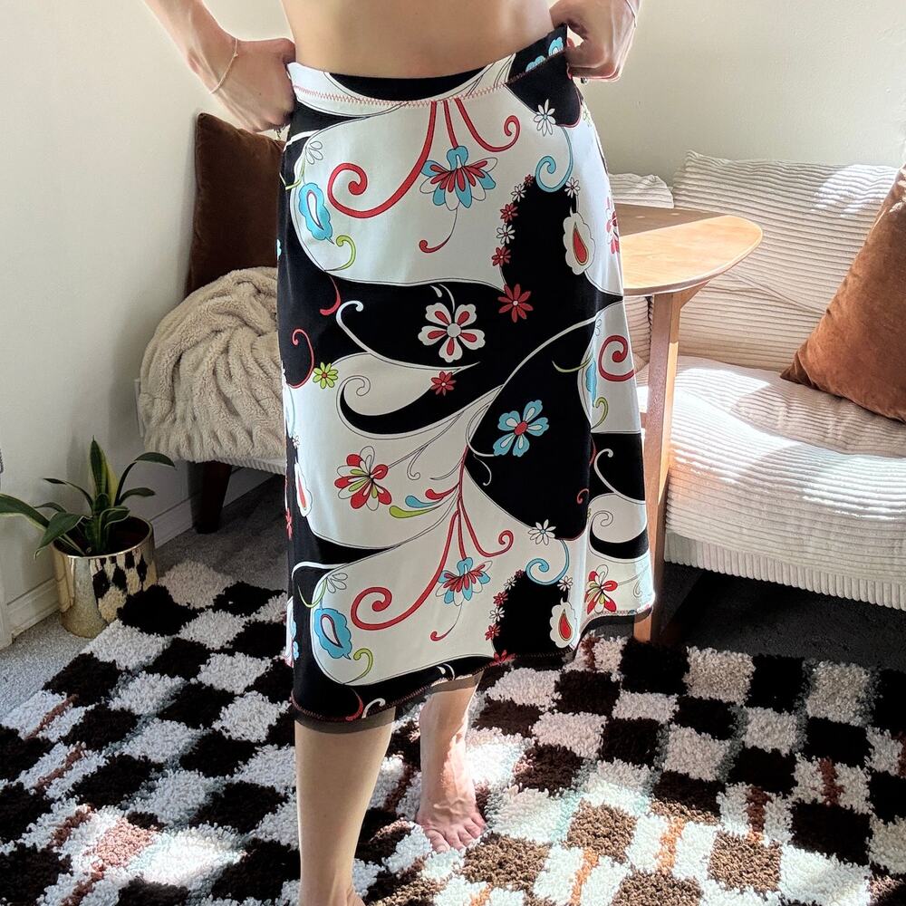 Vintage Y2K Whimsigoth Psychedelic Floral Skirt Fairy Grunge Ideology Size S